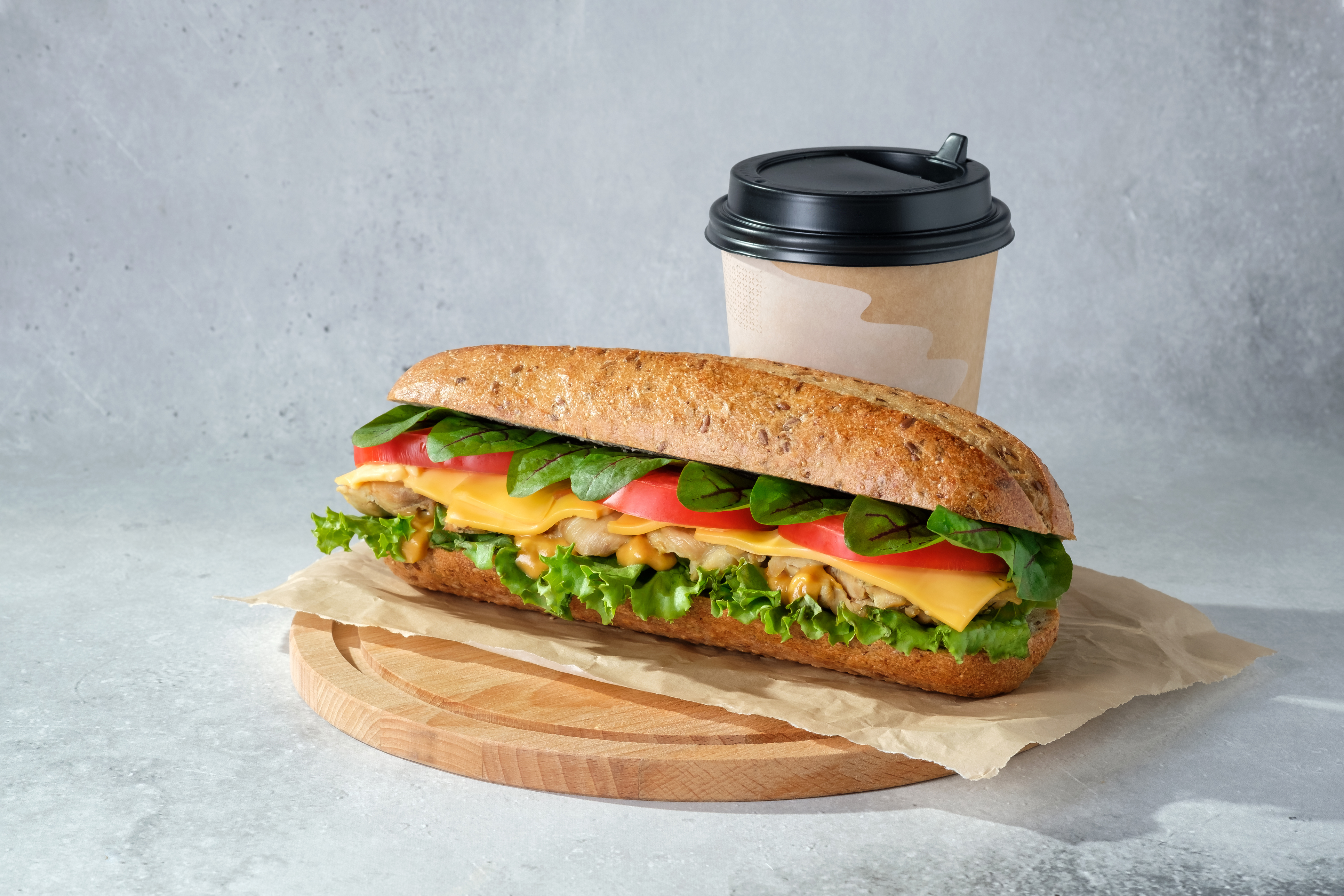 Sandwich and coffee